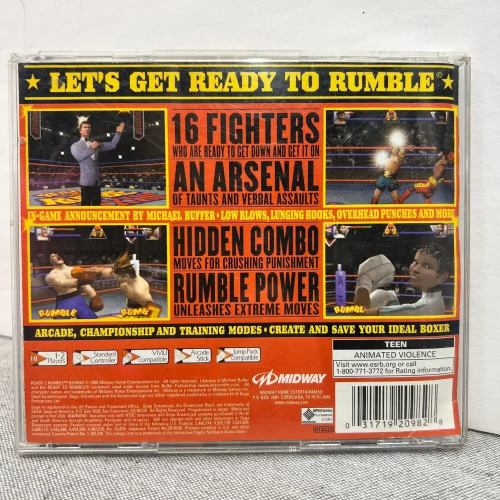Ready 2 Rumble Boxing Sega Dreamcast 1999 W/Manual CIB